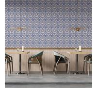Fchen art William Morris Wallpaper Peel and Stick Vintage Birds Peel and Stick Wallpaper Cream Beige Wallpaper Flower Wallpaper Waterproof Wallpaper for Kitchen Farmhouse Midnight Blue Art