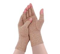 FCHUI Fingerless Gloves For Women Men - Breathable Soft Cotton Half Finger Glove Spandex Blend, Comfortable Fit, Moisture-Wicking, Ideal for Sports Working (Khaki, L)