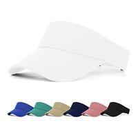 FCHUI Sun Visor Cap - Women Ponytail Baseball Cap for Women and Ladies, Long Peak Thicker Sweatband Adjustable Hat for Golf Cycling Fishing Tennis Running Jogging Visor Hats for Men (White)