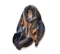 FCHUI Womens Tartan Scarf - Winter Long Plaid Blanket Scarves Soft Warm Check Pashmina Wool Shawl Wraps Ladies Spinning Tassel Long Stole Scarf (Grey Blue)