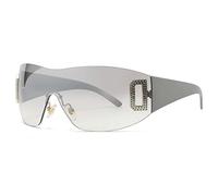 FCIGDHGJM Sunglasses Womens Tide Sunglasses Party Eyewear Beach Photo Booth Props Party Travel(Grey Silver)