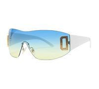 FCIGDHGJM Sunglasses Womens Tide Sunglasses Party Eyewear Beach Photo Booth Props Party Travel(White Blue)