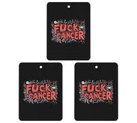 Fck C-ancer 3 Pcs Car Air Freshener Automotive Aromatherapy Tablets Hanging Scented Cards for Room Bathroom Square