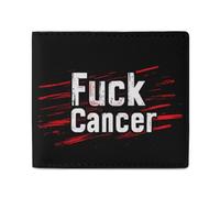 FCK C-ancer Bifold Wallet with ID Window Leather Slim Wallet RFID Blocking Compact Purse for Men Women