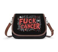 Fck C-ancer Fashion Crossbody Handbags for Women Leather Shoulder Bag Purses with Wide Strap