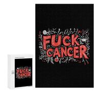 Fck C-ancer Funny Jigsaw Puzzles Vertical Wooden Picture Puzzle for Adults Home Decors Gift 300 PCS
