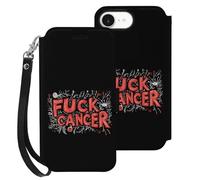 Fck C-ancer Leather Flip Phone Case Wallet Cover Compatible with iPhone 16/16 Plus/16 Pro/16 Pro Max/16 E