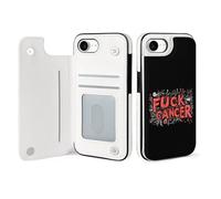 Fck C-ancer Leather Flip Phone Case Wallet Cover Compatible with iPhone 16/16 Plus/16 Pro/16 Pro Max/16 E/16 SE4