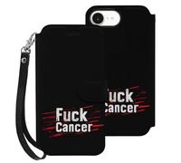 Fck C-ancer Leather Flip Phone Case Wallet Cover Compatible with iPhone 16/16 Plus/16 Pro/16 Pro Max/16 E