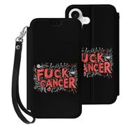 Fck C-ancer Leather Flip Phone Case Wallet Cover Compatible with iPhone 17/17 Air/17 Pro/17 Pro Max