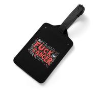 FCK C-ancer Luggage Tags for Suitcase with Name Id Labels PU Leather Travel Baggage Tag Gift for Men Women