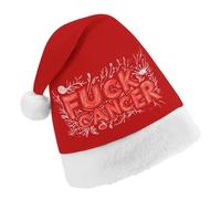 Fck C-ancer Pattern Christmas Hat Adult Santa Hats Unisex Party Headwear Festive Holiday Supplies