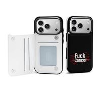 Fck C-ancer Phone Case Compatible with iPhone 17/17 Air/17 Pro/17 Pro Max Flip Protective Cover with Card Holder