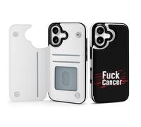 Fck C-ancer Phone Case Compatible with iPhone 17/17 Air/17 Pro/17 Pro Max Flip Protective Cover with Card Holder