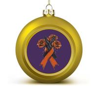 Fck C-ancer Rose Ribbon Christmas Ball Ornaments 2.4 Inch Shatterproof Red Xmas Tree Decorations for Holiday Wedding Party Decor