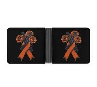 FCK C-ancer Rose Ribbon Leather Wallet PU Cloth with 12 Card Holder Long Clutch Handbag for Men Women