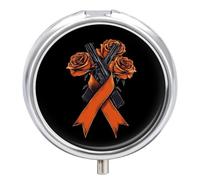 FCK C-ancer Rose Ribbon Mini Pill Organizers Cute Round Pills Box Portable 3 Compartment Medicine Case Box for Travel