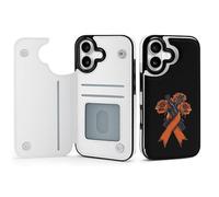 Fck C-ancer Rose Ribbon Phone Case Compatible with iPhone 17/17 Air/17 Pro/17 Pro Max Flip Protective Cover with Card Holder