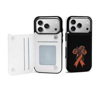 Fck C-ancer Rose Ribbon Phone Case Compatible with iPhone 17/17 Air/17 Pro/17 Pro Max Flip Protective Cover with Card Holder