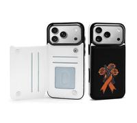 Fck C-ancer Rose Ribbon Phone Case Compatible with iPhone 17/17 Air/17 Pro/17 Pro Max Flip Protective Cover with Card Holder