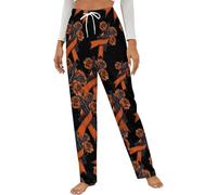 Fck C-ancer Rose Ribbon Womens Pajama Pants Flannel Lounge Pant Sleepwear Loungewear PJs for Home