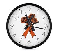 Fck C-ancer Rose RibbonWall Clock 10 Inch Silent Non-Ticking Decorative Wall Clocks for Livingroom Bedroom Kitchen Office