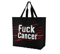 Fck C-ancer Tote Bag Reusable Grocery Shopping Bags Large Travel One Shoulder Handbag for Picnic Work