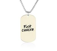 Fck C-ancer Trendy Dog Tag Necklace Memorial Pendant