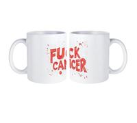 FCK C-ancer White Coffee Mug Stylish Ceramic Cups 330ml Funny Gift for Women Men
