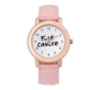 FCK C-ancer Women's Easy Read Watches Flexible Three Hand Round Case Quartz Watch for Small Wrists