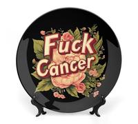 FCK Cancer Personalized Bone China Decorative Plate Ceramic Decorative Plates with Display Stand for Home Office Decor