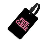 FCK Cancer Printed Luggage Tag Identifiers Travel Bag Tags with Name ID Label for Suitcase Backpack