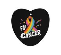 Fck Cancer Rainbow Ribbon Car Air Freshener Decorative Hanging Aromatherapy Tablets for Car Trucks Love form