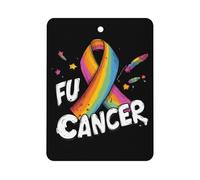 Fck Cancer Rainbow Ribbon Car Air Freshener Decorative Hanging Aromatherapy Tablets for Car Trucks Square