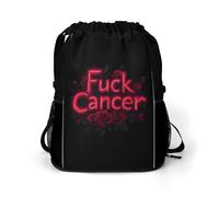 Fck Cancer Rose Drawstring Backpack Dry And Wet Separation Sport Travel Beach Gym Sack String Yoga Bag