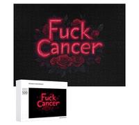 Fck Cancer Rose Funny Wooden Picture Puzzle Wood Jigsaw Creative Gift for Adults And Family Game