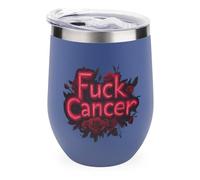 FCK Cancer Rose Insulated Cups & Mugs 12oz Double-Wall Bottles Stainless Steel Coffee Mug with Lids Drinks Tumbler