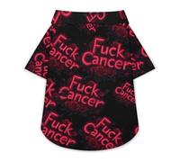 Fck Cancer Rose Pet Shirt Button Up Summer Clothes Breathable T-Shirt for Small Medium Dogs Cats