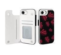 Fck Cancer Rose Phone Case Compatible with iPhone 16/16 Plus/16 Pro/16 Pro Max/ 16 E/16 SE4 Flip Protective Cover with Card Holder