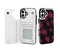 Fck Cancer Rose Phone Case Compatible with iPhone 16/16 Plus/16 Pro/16 Pro Max/ 16 E/16 SE4 Flip Protective Cover with Card Holder