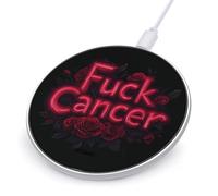 Fck Cancer Rose Wireless Charger Pad 10W Max Compatible with iPhone Portable Fast Charging Station
