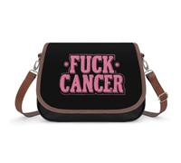 Fck Cancer Women's Crossbody Bag Fashion Shoulder Handbags Message Tote Bag with Adjustable Strap