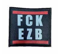 FCK ECB Sew-On / Iron-On Patch | Against the European Central Bank Iron-On Patch, ECB Iron-On Patch, Against Banks Iron-On Patch, Funny Politics Satire, 10 x 10 cm (FCK ECB)
