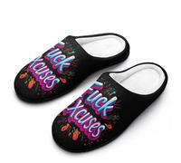 Fck Excuses Cotton Slipper Anti-Skid Comfortable Cozy Plush Slippers Indoor House Closed Toe Shoes 11-12（42-43）