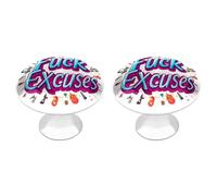 FCK Excuses Cute Drawer Handles Colorful Drawers Knobs Stainless Steel Round Design for Kitchen Cabinets Dressers