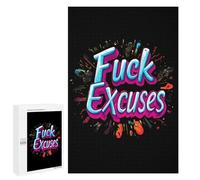 Fck Excuses Funny Wooden Picture Vertical Version Puzzle Wood Jigsaw Creative Gift for Adults And Family Game