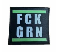 FCK GRN Sew-On / Iron-On Patch, Green Iron-On Patch, Green - No Thank You Iron-On Patches, Against The Greens, Funny Politics Satire, 10 x 10 cm (FCK GRN)