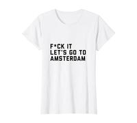 FCK It Let's Go to Amsterdam T-Shirt, Women, White, XX-Large