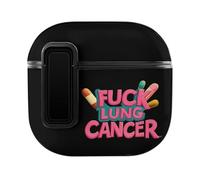 Fck Lung Cancer Compatible with AirPods 4 Bluetooth Headphone Case with Black Button Protector