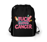 Fck Lung Cancer Drawstring Backpack Dry And Wet Separation Sport Travel Beach Gym Sack String Yoga Bag